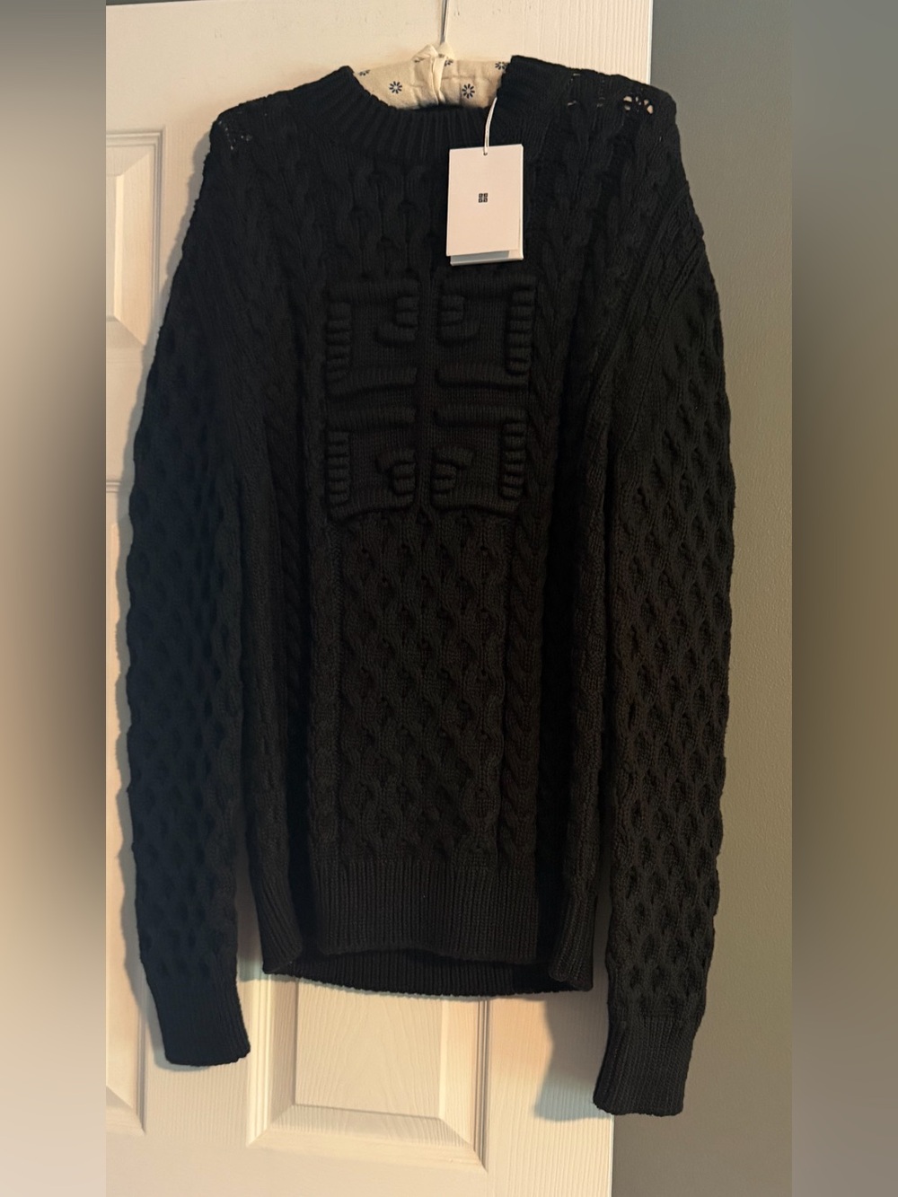 Givenchy 4G Black Cable-Knit Crewneck Sweater